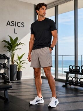 ASICS Men's Taupe Athletic Shorts